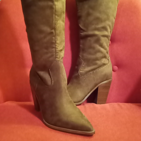 Nine West Shoes New Nine West Kliva2 Kliva 2 Suede Womens Boots Cowboy Flair Medium Natural